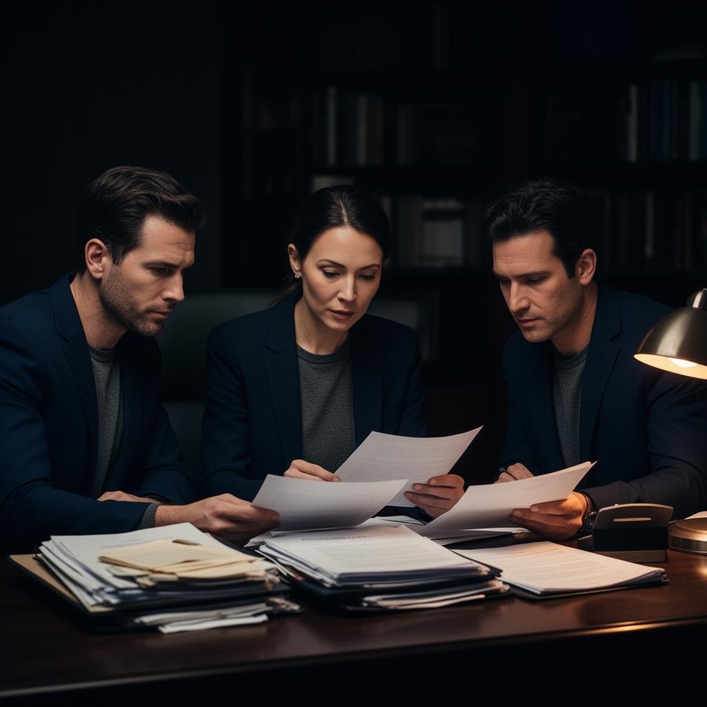 Professional investigator conducting case analysis